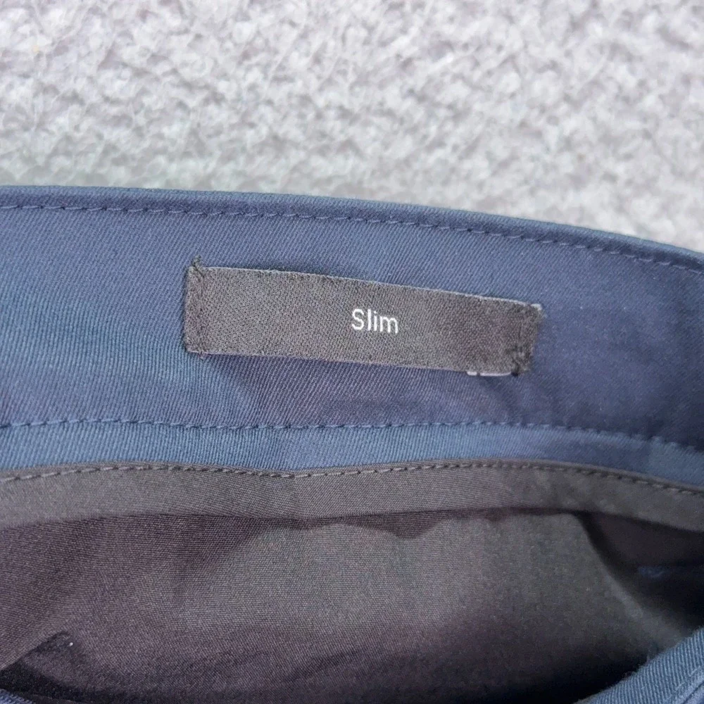 Proof Pants Mens 31 Navy Blue Performance Slim Chino Golf Office Business Work